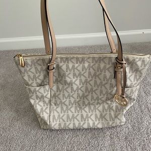 Michael Kors Cream Leather Tote